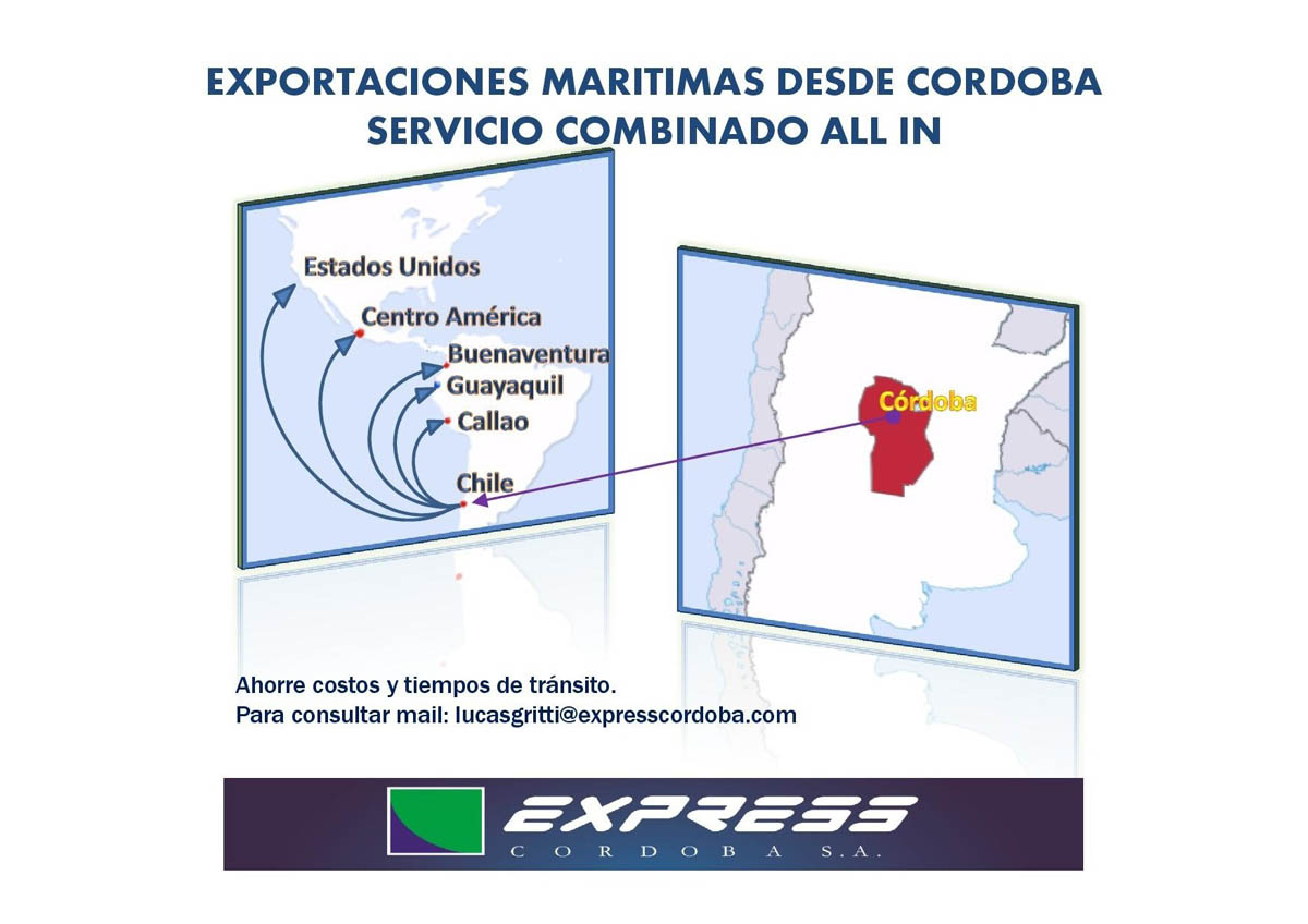 Exportaciones marítimas desde Córdoba