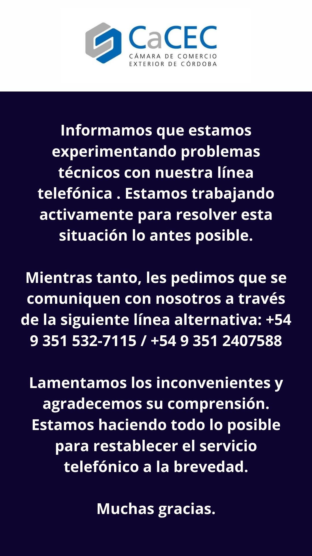 Problema de línea telefónica.